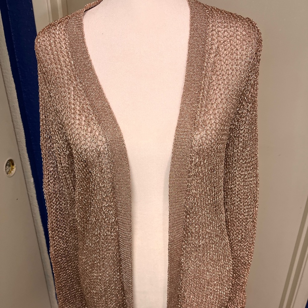 Superdown Karen Metallic Cardigan Bronze Size Small - Picture 4 of 7